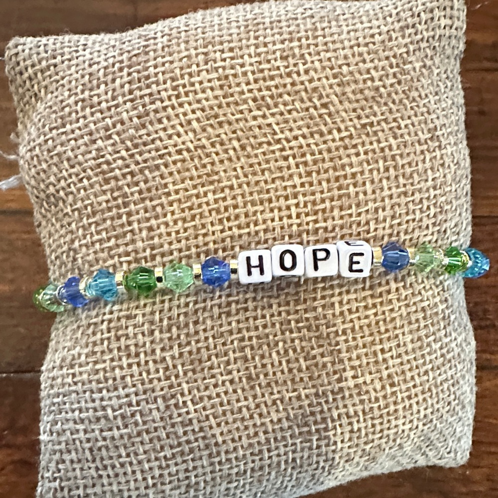 Hope Beaded Bracelet - Blue and Green